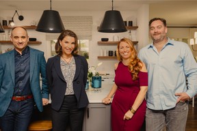 David Visentin, Hilary Farr (left) Lisa, Josh (right)