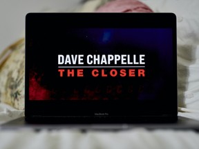 The Netflix Inc. stand-up comedy special 'Dave Chappelle: The Closer' on a laptop computer arranged in the Brooklyn Borough of New York, U.S., on Saturday, Oct. 16, 2021.