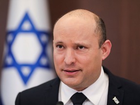 Israeli Prime Minister Naftali Bennett, seen attending a cabinet meeting in Jerusalem on Oct. 24, 2021, is proving himself adept at foreign relations on the world stage, writes Vivian Bercovici.