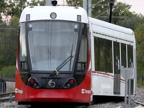 LRT derailment near Tremblay station in Ottawa Tuesday.