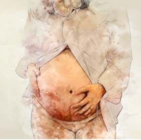 watercolour image of pregnancy