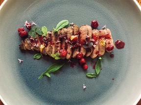 Ptarmigan with wild greens and sautéed cranberries from Food, Culture, Place