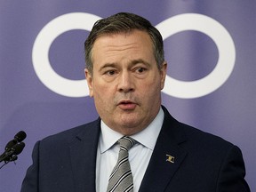 Premier Jason Kenney announces a $372,000 grant to support two Métis organizations in their fight against Bill C-48, in Edmonton Monday Nov. 15, 2021. More than a quarter of United Conservative Party (UCP) constituency associations are now asking for an early leadership review.