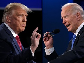 Donald Trump, left, and Joe Biden.