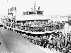 Arrival of Canadian Military Personnel Liberated from Japanese prisoner-of-War Camps (Vancouver B.C., Canada -1945). Contains information licensed under the Open Government License – Canada)