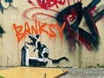 Original art by Banksy — featuring a rat and two spray cans —was painted over in the final episode of BBC series The Outlaws by American actor Christopher Walken.