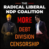 They even gave Singh and Trudeau an orange and red tint, respectively, to make it extra scary.