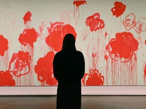 Cy Twombly's "Untitled" at Sotheby's. In-person auctions are returning and wealthy buyers are lining up.
