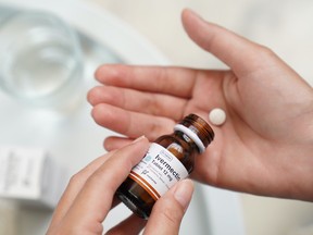 An ivermectin tablet arranged in Jakarta, Indonesia, on Thursday, Sept. 2, 2021.