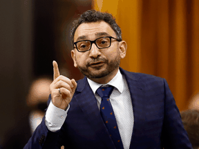 Transport Omar Alghabra speaks during question period in the House of Commons, Nov. 26, 2021.