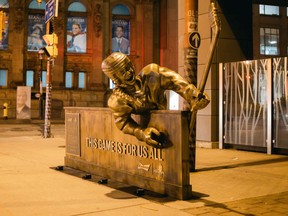 The PWHPA unveiled a statue across the street from the Hockey Hall of Fame in downtown Toronto