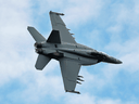 A Boeing F/A-18 Super Hornet flies at an air show in 2016.