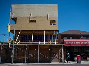 A condo is seen under construction in the Junction neighbourhood in Toronto, in 2018.