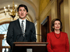 Prime Minister Justin Trudeau with Speaker of the House Nancy Pelosi at the U.S. Capitol on Wednesday. Trudeau will meet with U.S. President Joe Biden and Mexican President Andres Manuel Lopez Obrador at the White House on Thursday.