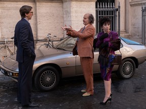 Fine clothes and Italian accents: From left, Adam Driver, Jared Leto and Lady Gaga in House of Gucci.