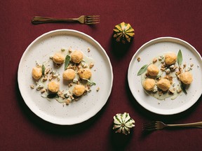 Pumpkin gnudi with blue cheese from Well Seasoned