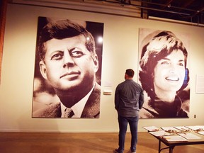 These giant photomosaics of president John F. Kennedy and his wife, Jaqueline, are part of the exhibitions at the Sixth Floor Museum commemorating where the U.S. president was assassinated in Dallas, Texas, on Nov. 22, 1963.
