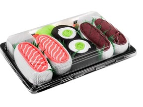 This sushi socks — they are to wear not eat.