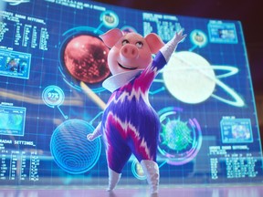 A scene from Sing 2: It's not just the Muppets who can put pigs ... in ... space!