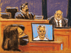 Juan Alessi, Jeffrey Epstein’s house manager, testifies during the trial of Ghislaine Maxwell, the Epstein associate accused of sex trafficking, in a courtroom sketch in New York City, December 2, 2021.