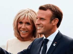 French President Emmanuel Macron and his wife Brigitte Macron in 2019.