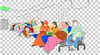 Simple Sketch, Colorful People at Waiting Room at Hospital at transparent effect background