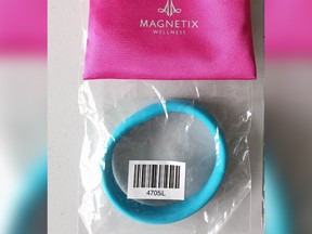 Product sold as Magnetix Smiley Kids bracelet with negative ions, said to emit low-levels of nevertheless harmful radiation.
