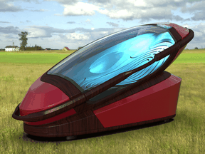 Once the individual has triggered the mechanism, the pod “starts the process of flooding the inside with nitrogen, which will reduce the oxygen level from 21 per cent to 1 per cent.”