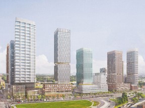 Eleven new buildings will transform the 67-year-old Golden Mile shopping centre into a mixed-use community at Victoria Park and Eglinton, opposite an LRT stop.