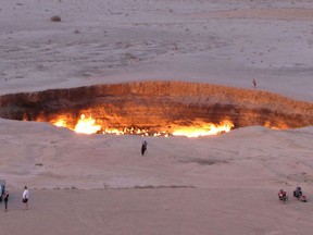 "The Gateway to Hell," a huge fiery pit in the heart of Turkmenistan's Karakum desert.