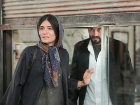 Sahar Goldoust and Amir Jadidi in A Hero.