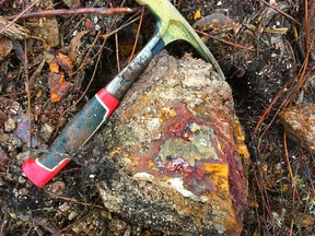 Geophysical surveys — both magnetic and gravity — and drilling indicate Alpine is probably an iron-oxide-copper-gold deposit, with copper as the dominant metal.