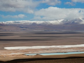 Brine pools used to extract lithium in, Argentina. REUTERS/Agustin Marcarian