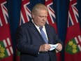 Ontario Premier Doug Ford attends a news conference in Toronto on Monday January 3, 2022.