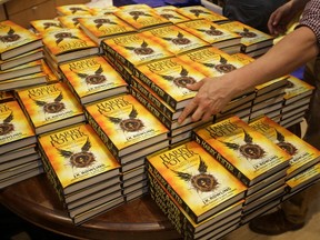 Piles of the new Harry Potter script book "Harry Potter and the Cursed Child Parts One & Two" are pictured inside Waterstones bookshop on Piccadilly in central London early in the morning of July 31, 2016.
