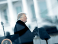 Then-U.S. President Donald Trump speaks to supporters near the White House on January 6, 2021, shortly before an attack on the Capitol building.