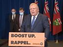 Der Premierminister von Ontario, Doug Ford, kündigt Änderungen für Ontario an, um COVID-19 zu bekämpfen.