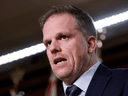 Mark Holland, Leader of the Government in the House of Commons, speaks during a news conference on Parliament Hill, January 31, 2022.