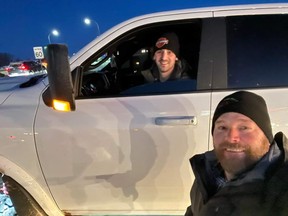 Matt Raynor pictured in his truck on the way to Ottawa. Photo provided by Matt Rayner.