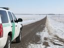 Die US-Seite der Grenze zwischen Manitoba und Minnesota in der Nähe der Stelle, an der Migranten, die aus Kanada zu Fuß kamen, erfroren aufgefunden wurden, unterstreicht die strengen und gefährlichen Bedingungen.  KREDIT: US Border Patrol  