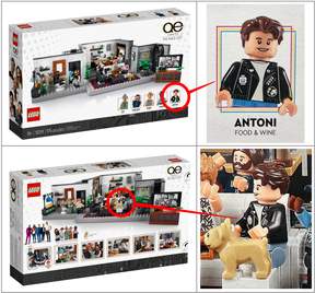 Lego also used Antoni's character's jacket in their design of the toy box.