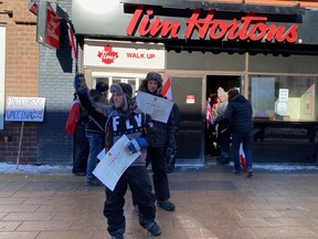 Hundreds of protesters began gathering on Parliament Hill on Saturday morning.  But first coffee ...