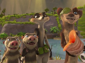 Crash, Eddie, Zee and Buck star in The Ice Age Adventures of Buck Wild.