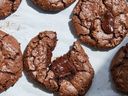 Double chocolate fennel-buckwheat crinkle cookies from Cannelle et Vanille Bakes Simple.