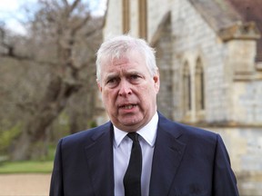 Prince Andrew at Royal Chapel of All Saints in 2021.