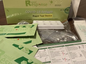 Rapid-test kits like the one above were distributed to Ontario students and school staff.