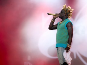 Rapper Kodak Black, seen onstage at Hard Rock Stadium in Miami in July 2021, was one of four people shot in West Hollywood early Saturday morning.