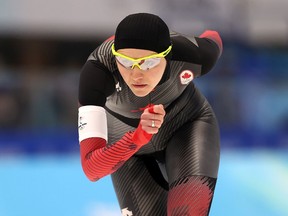BEIJING, CHINA – FEBRUARY 05: Isabelle Weidemann of Team Canada skates during the Women’s 3000m on day one of the Beijing 2022 Winter Olympic Games at National Speed Skating Oval on February 05, 2022 in Beijing, China.