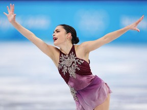 Canada's Madeline Schizas skates during the Women Single Skating Short Program on day 11 of the Beijing 2022 Winter Olympic Games on Feb. 15, 2022.