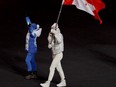 Flagbearer Isabelle Weidemann of Team Canada walks in the Athletes parade during the Beijing 2022 Winter Olympics Closing Ceremony on Day 16 of the Beijing 2022 Winter Olympics.